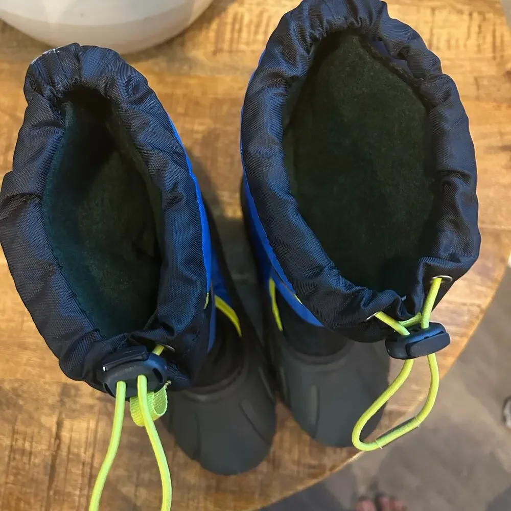 Sorel Youth Flurry Snow Winter Boots Size 3 Waterproof Insulated Blue/Black New
